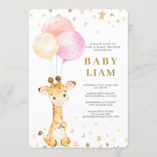 Giraffe Baby shower Kaart