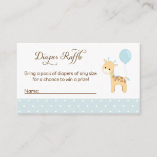 Giraffe Baby shower Luier Raffle Tickets Informatiekaartje