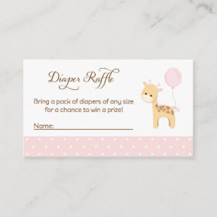 Giraffe Baby shower Luier Raffle Tickets Informatiekaartje