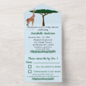 Giraffe Baby shower met RSVP All In One Uitnodiging (Binnen)