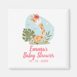 Giraffe Baby shower Napkin (Girl Safari Animal) Magneet