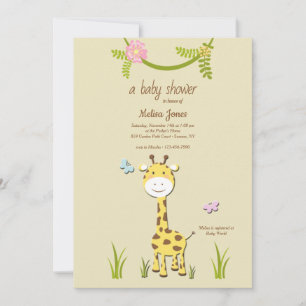Giraffe Baby shower Uitnodiging