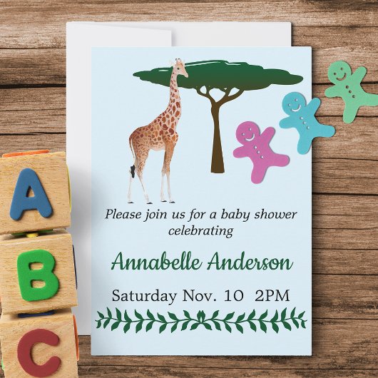 Giraffe Baby shower Uitnodiging