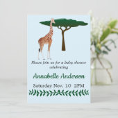 Giraffe Baby shower Uitnodiging (Staand voorkant)