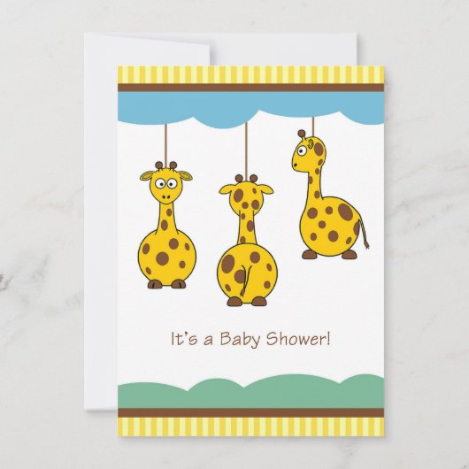 Giraffe Baby shower Uitnodiging (Achterkant)