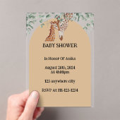 GIRAFFE BABY SHOWER UITNODIGING ACRYL UITNODIGINGEN (Insitu (Draagbaar))