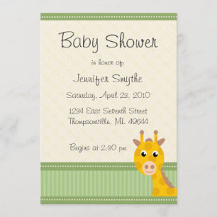 Giraffe Baby Shower-uitnodigingen Kaart