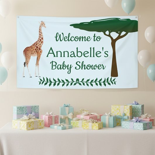 Giraffe Baby shower Welkom Spandoek