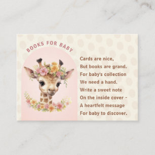 Giraffe Baby shower Wild Meisje Safari Boek Aanvra Informatiekaartje
