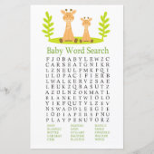 Giraffe Baby shower Word Search Game (Voorkant)