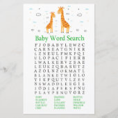 Giraffe Baby shower Word Search Game (Voorkant)