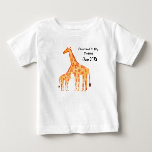 Giraffe Baby T-Shirts Big Brother Promoted (Voorkant)