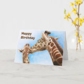 Giraffe & Baby Verjaardag Kaart (Gele Bloem)