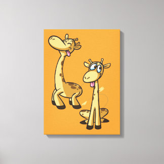 GIRAFFE BABY'S CANVAS AFDRUK