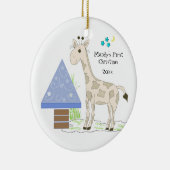 Giraffe Baby's Eerste Kerstmis Keramisch Ornament (Rechts)