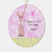 Giraffe Baby's Eerste Kerstmis Keramisch Ornament (Links)