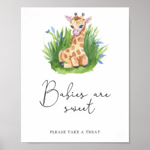 Giraffe - baby's zijn lief poster