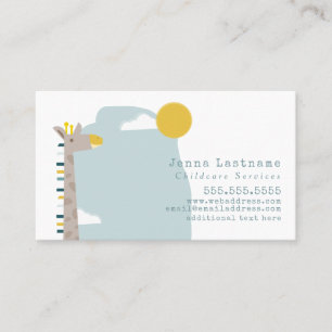 Giraffe Babysitter Childcare Nanny Visitekaartje