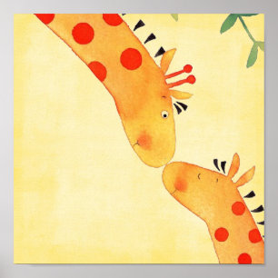 giraffe babyspeel wandkleed poster