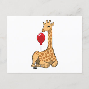 Giraffe ballon briefkaart
