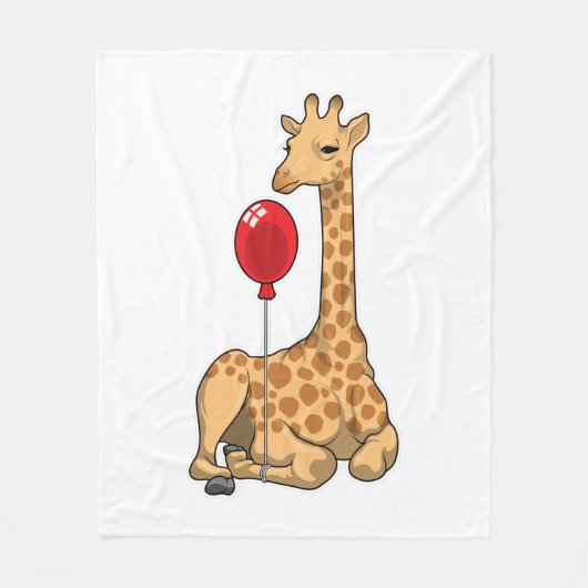 Giraffe Ballon Fleece Deken (Voorkant)