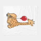 Giraffe Ballon Fleece Deken (Voorkant (Horizontaal))