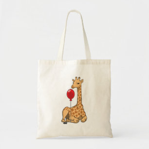 Giraffe ballon tote bag