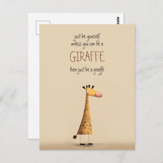 Giraffe - Be yourself Briefkaart (Voorkant / Achterkant)