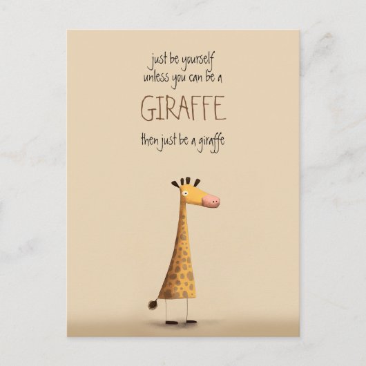 Giraffe - Be yourself Briefkaart (Voorkant)