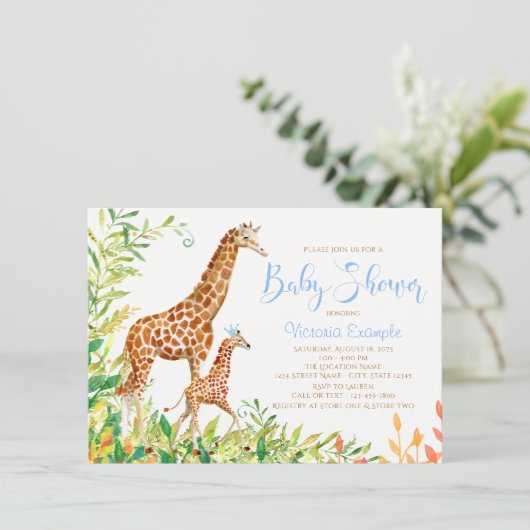 Giraffe bébé douche Invitations (Debout devant)