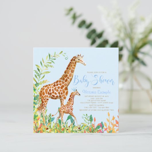 Giraffe bébé douche Invitations (Debout devant)