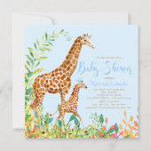 Giraffe bébé douche Invitations (Devant)