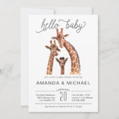 Giraffe Bébé mignonne | Invitation baby shower (Devant)