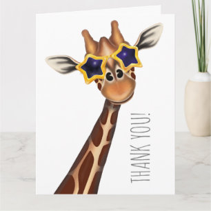 Giraffe Bedankt Vouwbare Wenskaart Kaart