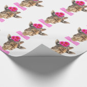 Giraffe beest grappige waterverf cadeaupapier (Hoek)