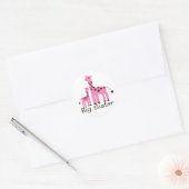 Giraffe Big Sister Ronde Sticker (Envelop)