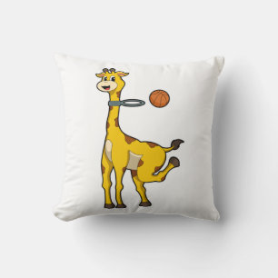 Giraffe bij Basketball met Basketball-hoepel Kussen