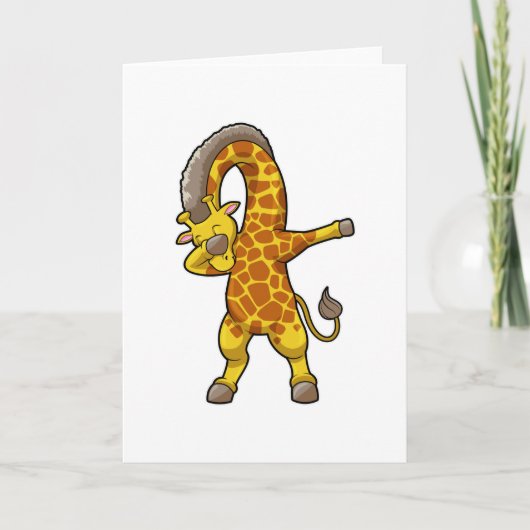 Giraffe bij Hip Hop Dans Dab Kaart (Voorkant)