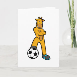 Giraffe bij Sport met Voetbal Kaart