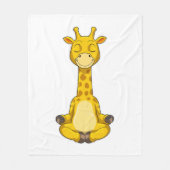 Giraffe bij Yoga Meditation Fleece Deken (Voorkant)
