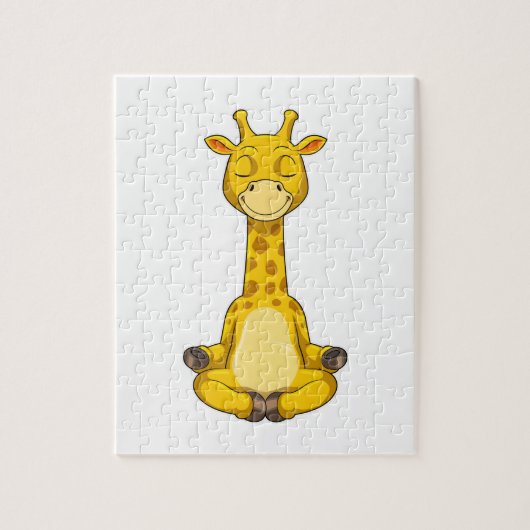 Giraffe bij Yoga Meditation Legpuzzel (Verticaal)