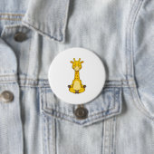 Giraffe bij Yoga Meditation Ronde Button 7,6 Cm (In situ)