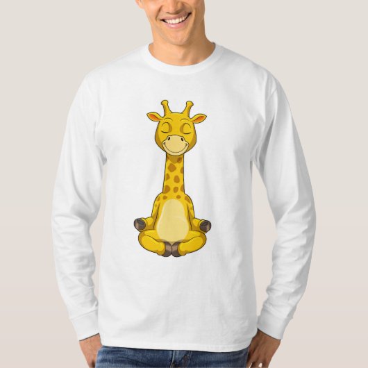 Giraffe bij Yoga Meditation T-shirt (Voorkant)