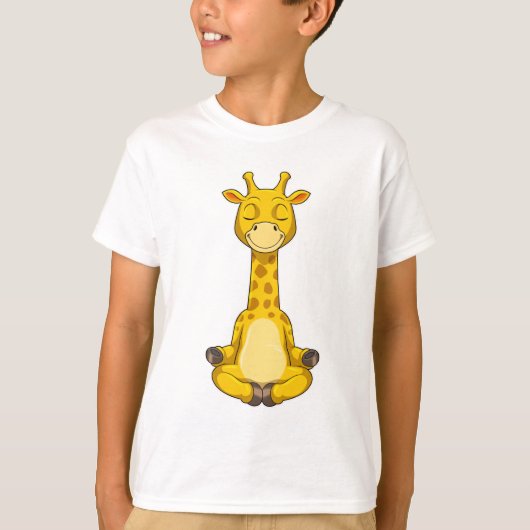 Giraffe bij Yoga Meditation T-shirt (Voorkant)