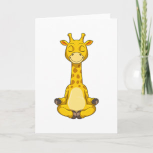 Giraffe bij yogameditatie kaart