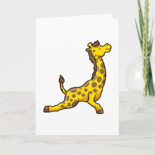 Giraffe bij yogarekoefeningen been kaart