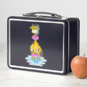 Giraffe bij zwemmen met draaiende ring (In situ)