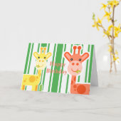 Giraffe Birthday Greeting Kaart (Gele Bloem)