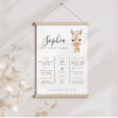 Giraffe Birthday Milestone Editable Poster