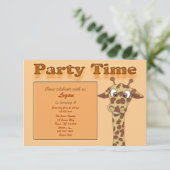 Giraffe Birthday Party Invitation Kaart (Staand voorkant)